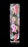 Pretty in Pink Design - Hand Painted - Bud Vase - 7.5 inches tall