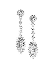 14K White Gold Diamond Journey Earrings (1.65 Cttw, Si Clarity, F Color)