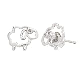 Sterling Silver Children's Sheep Button Earrings