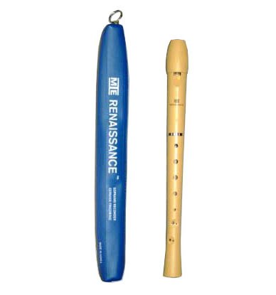 MIE Ivory Renaissance Recorder, German Fingering with Case