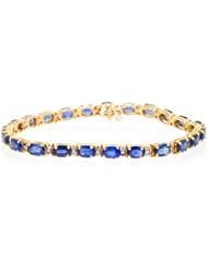 14K Yellow Gold Diamond/Sapphire Bracelet