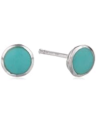 Sterling Silver Petite Inlay Round Studs