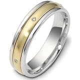 Titanium & 18 Karat Yellow Gold 5mm SPINNING Diamond Wedding Band Ring