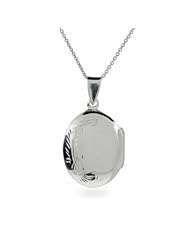 Sterling Silver Floral Locket Necklace
