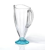 42 OUNCE CRYSTAL PITCHER WITH AQUAMARINE BASE, NAPLES COLLECTION