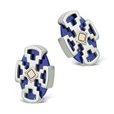 Pueblo Patterns Mixed Metal and Lapis Earrings