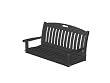 51" Recycled Earth-Friendly Cape Cod Outdoor Patio Chain Swing - Black