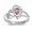 Sterling Silver Baby Ring with Pink CZ - 2mm Band Width - 10mm Face Height - Sizes: 1-4, 3