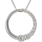 Moissanite Graduated Circle Pendant