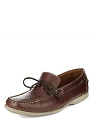 Blue Harbour Waxy Leather Lace Slip-On Shoes