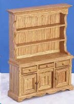 Dollhouse Miniature Solid Oak Hutch