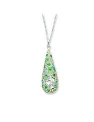 Sterling Silver CZ Cheer drops 18in Necklace. Metal Weight- 3.47g.