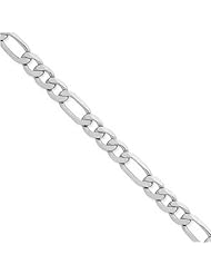 9.00 mm Solid 14K White Gold High Polish Classic 3 + 1 Figaro Link Chain Necklace - 22 inches