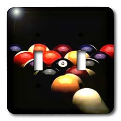 Billiards - Billiards Pool - Light Switch Covers - double toggle switch by 3D Rose