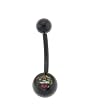 Genuine Ed Hardy Anodized Black Belly Ring - Tiger Logo - 14 Gauge - 5mm & 8mm Balls - Sold Individually