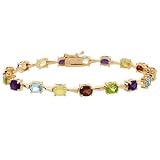 18k Gold over Silver Multi Gemstone Bracelet