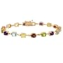 18k Gold over Sterling Silver Multi Gemstone Bracelet