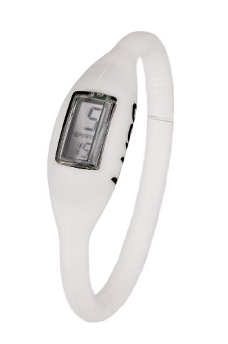 LUPO Ladies Sports Silicone 17cm Digital Watch - WHITE