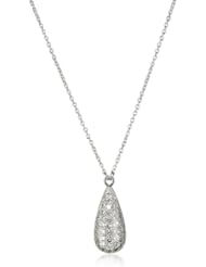 ELLE Jewelry Sterling Silver Micro Pave Cubic Zirconia Pendant Necklace, 16"