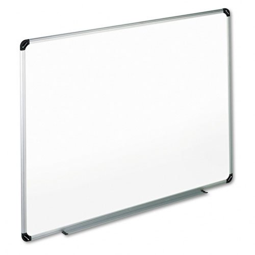 Universal Products - Universal - Magnetic Dry Erase Board, Melamine, 48 x 36, White, Aluminum/Plastic Frame - Sold As 1 Each - Dry-erase surface with protective film doubles as magnetic bulletin board. - Write-on, wipe-off surface accepts all dry erase ma
