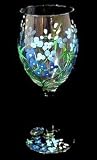 Texas Bluebonnets Design - Hand Painted - Wine Glass - 8 oz.