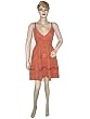 Christmas Gift-bohemian Salmon Spaghetti Dress V-neck Short Sundress
