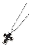 Titanium Carbon Fiber Cross Necklace - 22 inches