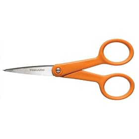 Fiskars 94817797 5 Micro-tip scissors, double thumb loops, 1-3/4 cut, orange