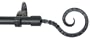Window Curtain Rod / Drapery Rod 44 Inch - 108 Inch Twisted Hook Black