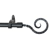 Window Curtain Rod / Drapery Rod 44 Inch - 108 Inch Twisted Hook Black