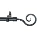 Window Curtain Rod / Drapery Rod 44 Inch - 108 Inch Twisted Hook Black