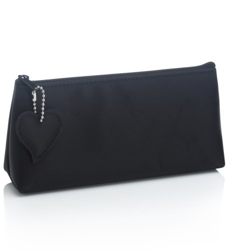 Black Heart Charm Cosmetic Purse