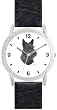 SCOTTISH TERRIER DOG (MS) - WATCHBUDDY&reg; DELUXE SILVER TONE WATCH - Black Strap - Small Size (Standard Women's Size)