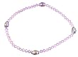 Anklet - A78 - Stretch - Swarovski (tm) Crystal and Fire Polished Glass Beads ~ Lt Amethyst (Light Purple)