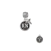 Nurse Caduceus Seal - RN Congratulations Charm Bead with Mini Silver Caduceus