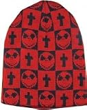 Outer Rebel Fashion Beanie- Red Jack Skellington & Cross Check