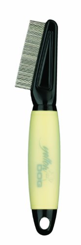 Conair Yellow Dog Flea Comb with Memory Gel Grip - Dog Home Grooming - Yellow