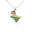 Gay Flag Schnauzer Pewter Pendant Chain Necklace, Multiple Chain Lengths
