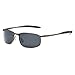 AEVOGUE Polarized Sunglasses For Men Rectangle Metal Frame Retro Sun Glasses AE0535 (Gray&Black, 59)