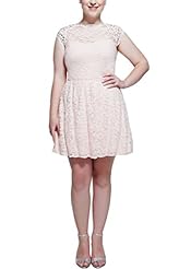 Plus Size Charmeuse Lace Homecoming Dress/Prom Dress/Party Dress/Mini Dress 