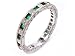 Platinum Emerald and Diamond Hand Engraved Anniverary Band, Ring Size 6, CTW 1.70