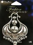 Blue Moon Pendants Fashion Findings Metal Teardrop Round Silver (3 Pack)