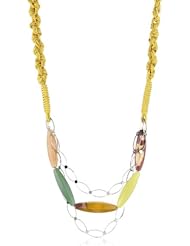 Mima "Nativo" Jasper, Brass and Rayon Soutache Leather Necklace
