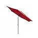 AMT 9 FT Market Patio Umbrella, Tilt and Crank, 100% Polyester, 8 Steel Ribs, Red