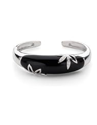 Genuine Onyx & Diamond Cuff Bracelet Sterling Silver Genuine Onyx & Dia Cuff Bracelet