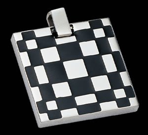 Stainless Steel pendant ? Checkers? design