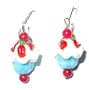 Luscious Lampwork Cupcake Sterling Silver Earrings With Genuine Red Jade "Cherries"