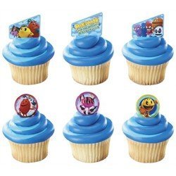 1 X Pac Man Ghostly Friends Cupcake Rings Toppers Party Favors