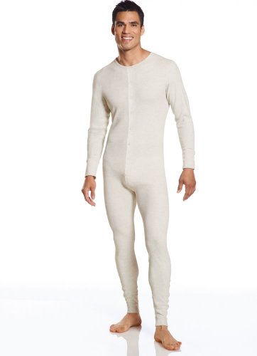 Stretch Waffle Union Suit, oatmeal, L