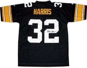 Franco Harris Pittsburgh Steelers NFL Hand Signed Authentic Style Black Jersey